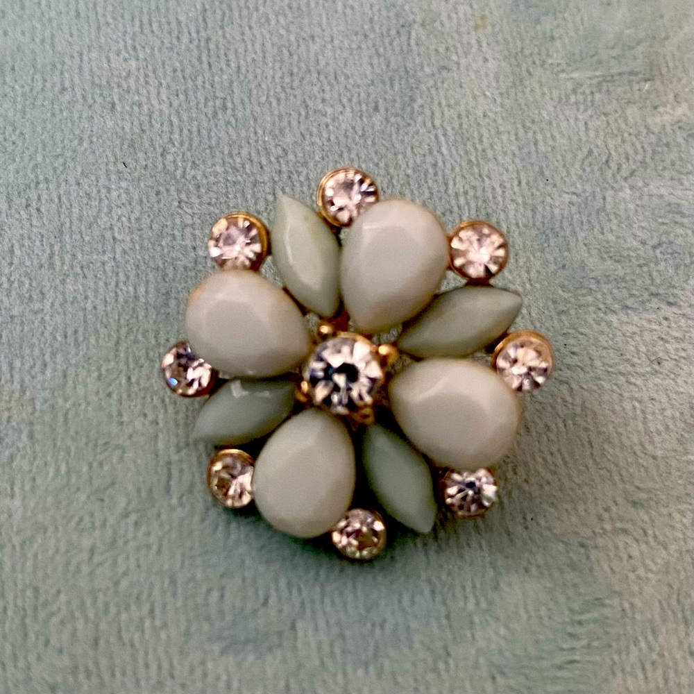 Vintage aqua and crystal earrings
